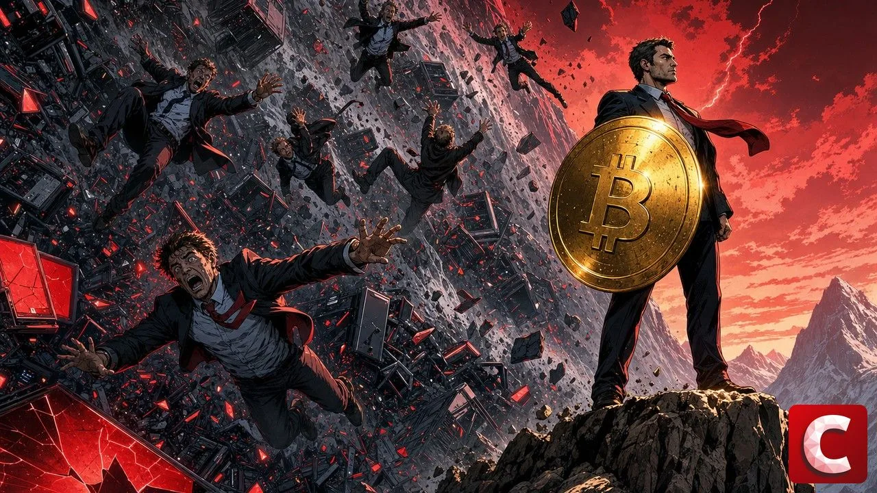 Bitcoin holds firm as a golden shield while tech traders fall in an AI selloff