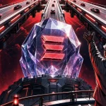 Ethereum Layer 2 illustrated, an Ethereum crystal base with three elevated highways above it