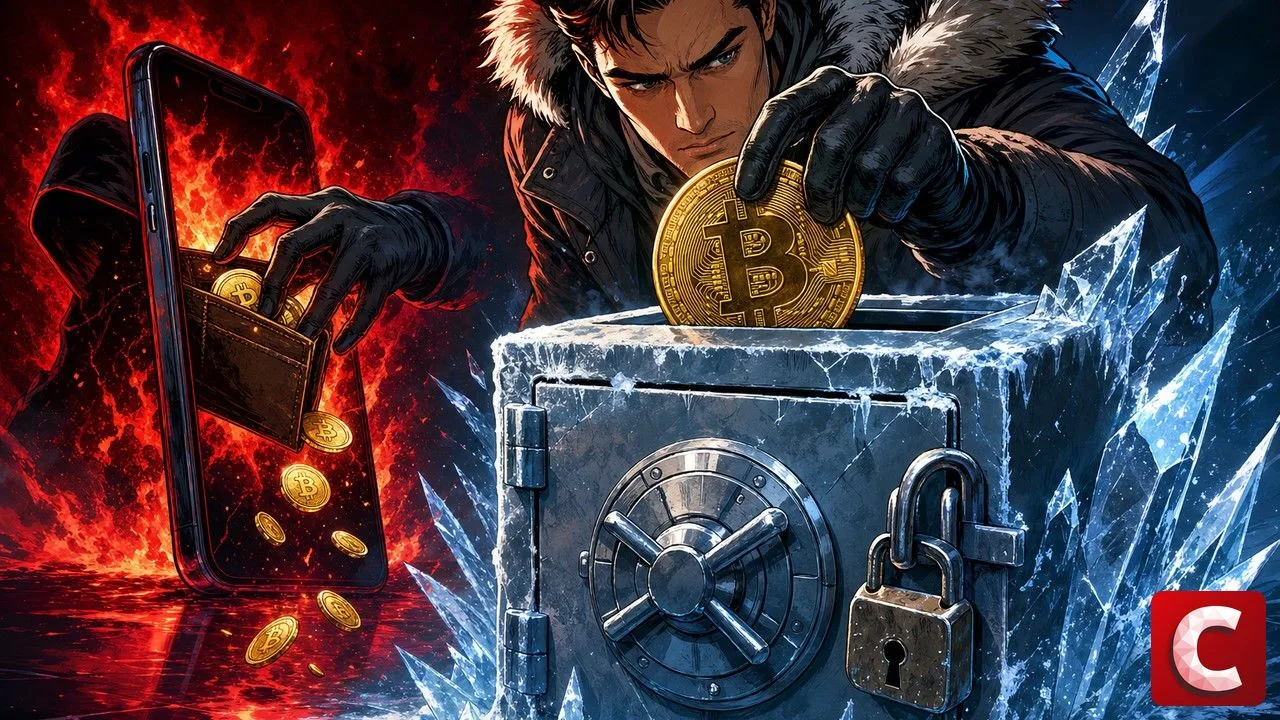 Frozen safe protecting a cold wallet against a burning hot wallet phone