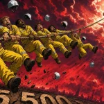 Bitcoin hits a new high while workers are torn off the ground by a rope