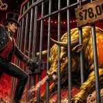 Bitcoin recule pendant qu'un dompteur referme une cage sur un taureau doré