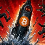Bitcoin rebondit sur un sous-marin jaillissant de l'eau qui éjecte trois plongeurs enchaînés