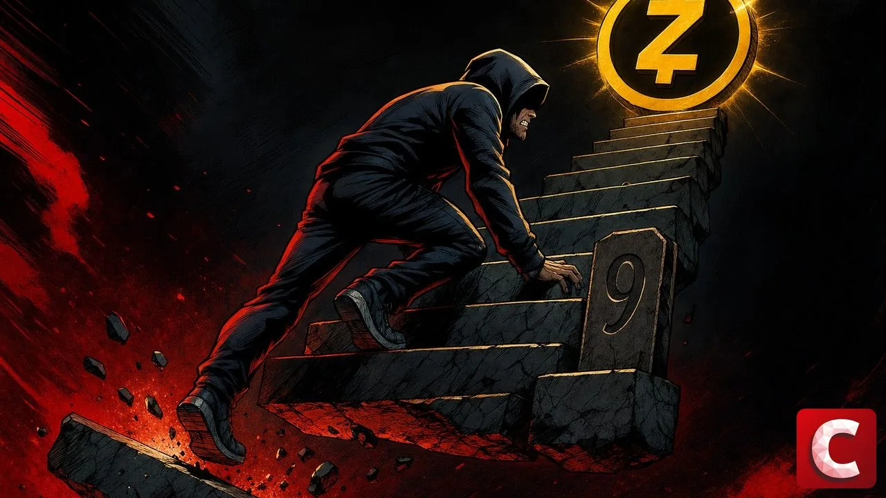 Écran de cotation de l'ETF Zcash affichant ZEC au neuvième rang des capitalisations