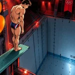 options Bitcoin illustrées par un plongeur face à un bassin presque vide